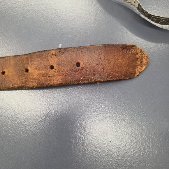 Vintage Leather Statement Belt Embossed Sunrise & Landscape Scenery Size Small - Picture 9 of 13